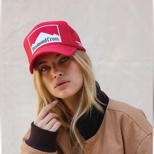 Diamond Cross Jackson Hole Wyoming Red Trucker Hat